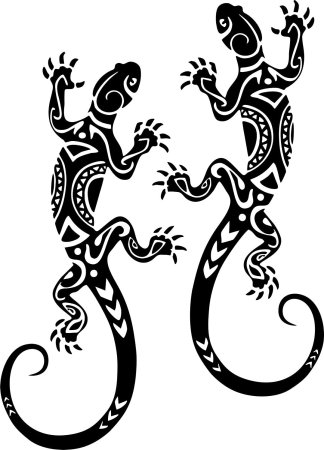 Полинезийская Татуировка ящерица