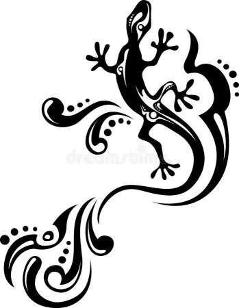 Тату ящерица трайбл