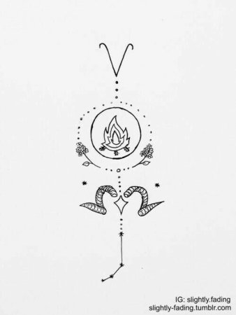 Тату Овен Минимализм