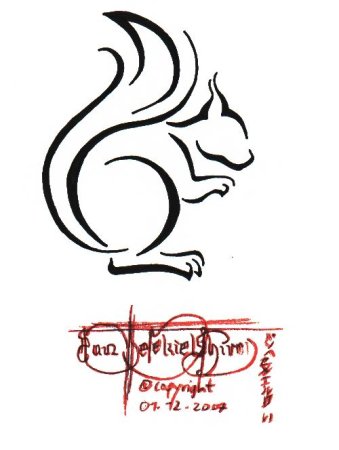 Тату белка Минимализм