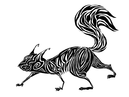 Белка стилизация тату