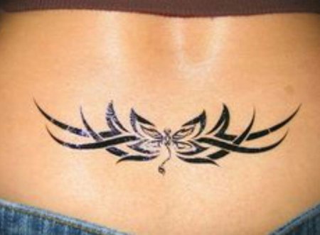Тату хной на пояснице