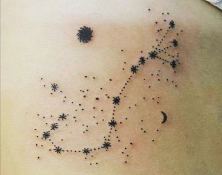 Тату Созвездие скорпиона для девушек