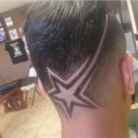 Звезда на голове стрижка