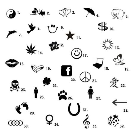 Маленькие рисунки для тату