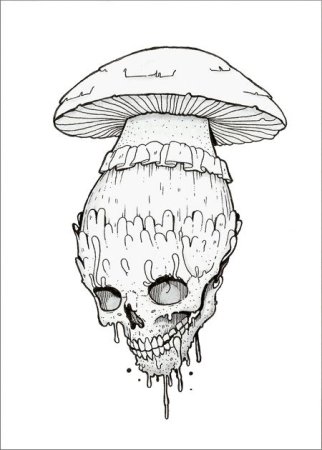 Мухомор эскиз тату