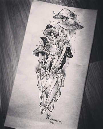 Мухомор эскиз тату