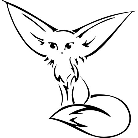 Трафарет лисы для тату