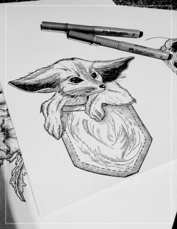 Лисичка фенек тату