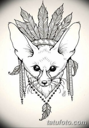 Эскизы тату лисы для девушек