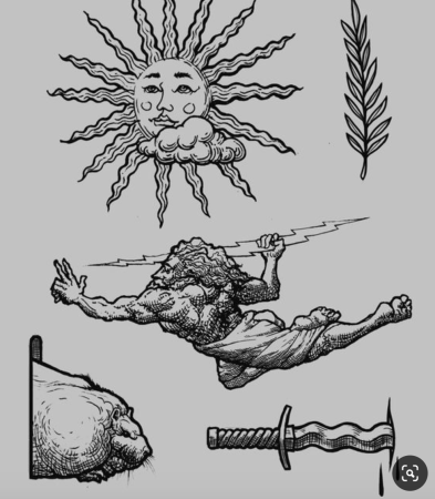 Моргенштерн оружие тату эскиз