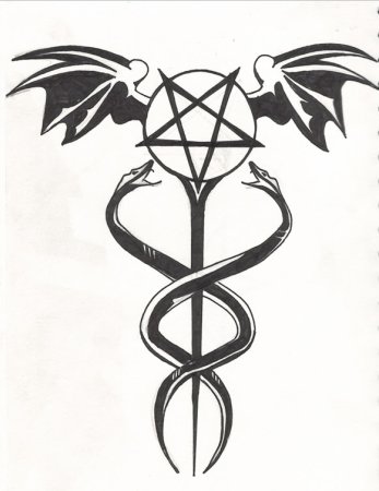 Пентаграмма дьявола тату эскиз