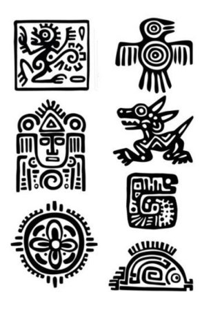 Древние символы Майя Ацтеки
