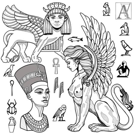 Тату древний Египет Нефертити