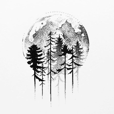 Тату природа в круге