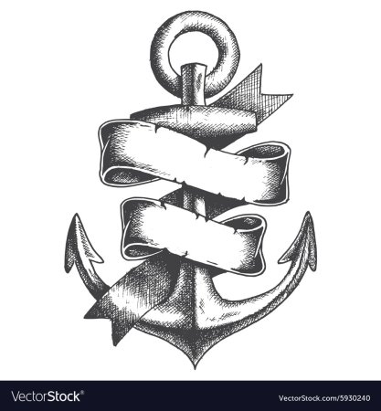 Якорь с лентой