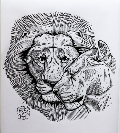 Эскизы татуировок Лев