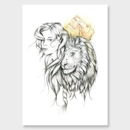 Тату Лев эскизы для девушек