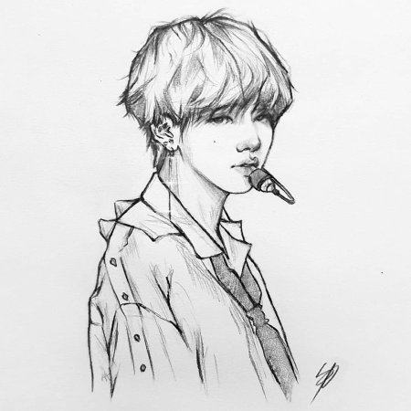 Рисунки БТС Тэхен