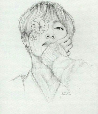 Рисунки БТС Тэхен