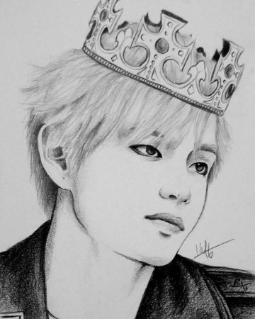 БТС рисунки тэхён