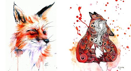 Тату лиса эскиз