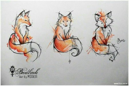 Стилизованная лиса тату