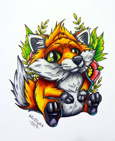 Тату лиса эскиз