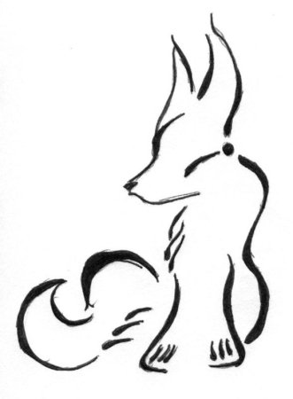 Лисица тату графическая