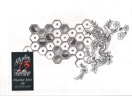 Тату соты на руке эскизы