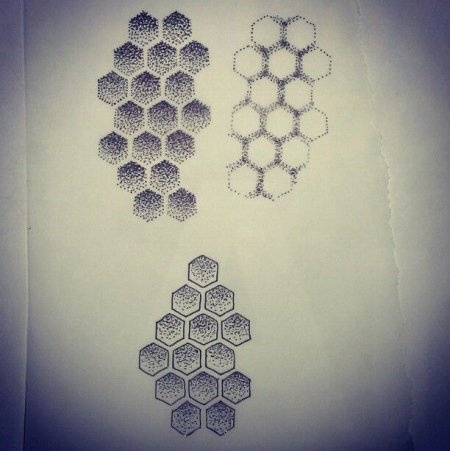 Тату соты дотворк