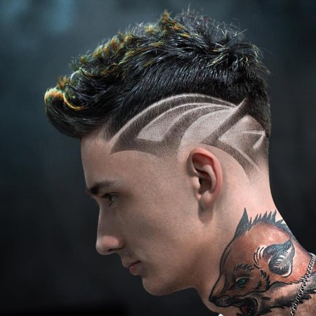 Мужские стрижки с узорами на висках
