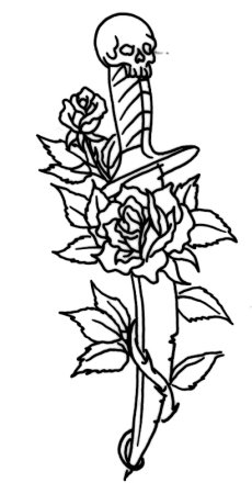 Эскиз тату розы на руку