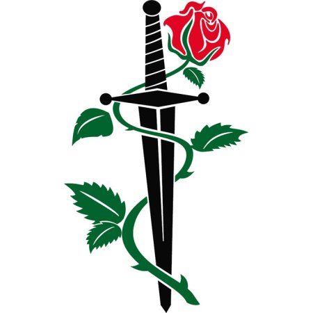 Роза обвивающая кинжал