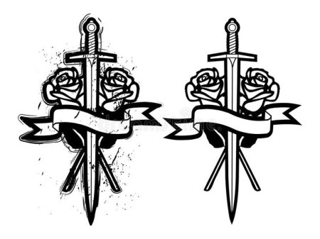 Роза обвивающая кинжал