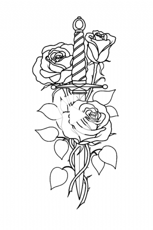 Кинжал тату эскиз мужской