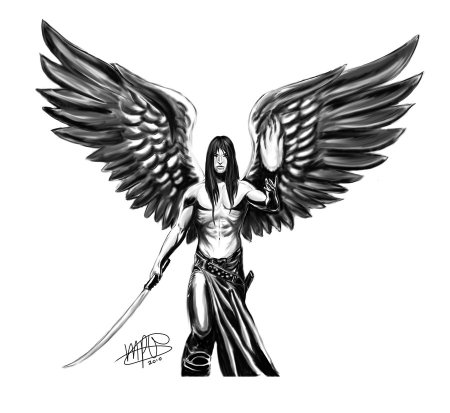 Эскизы тату ангел с мечом