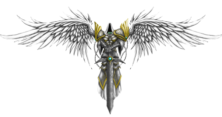 Тату меч с крыльями