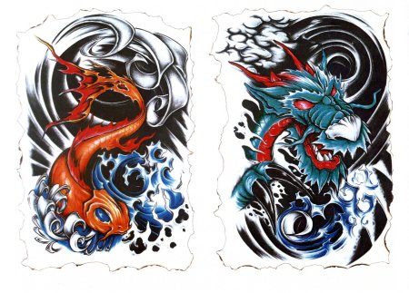 Дракон тату эскиз