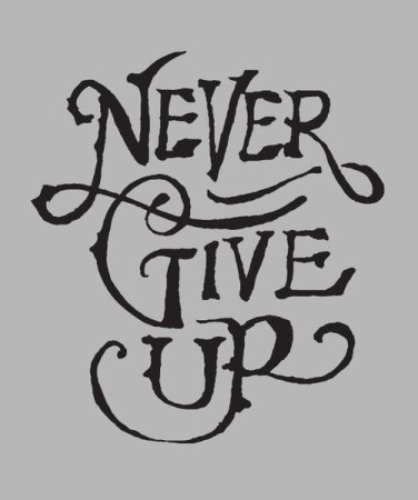 Never give up крест тату
