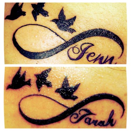 Тату бесконечность с именами эскизы