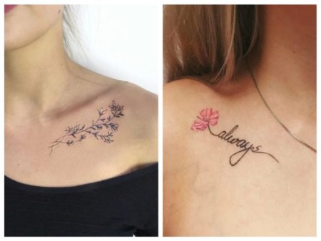 Тату надпись на ключице