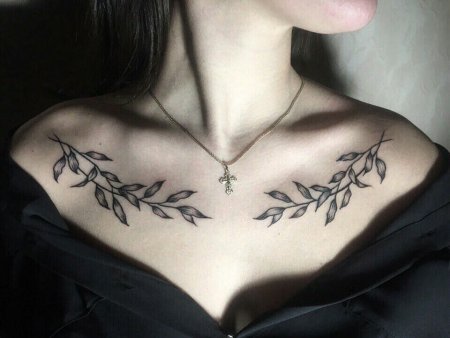 Тату на ключице для девушек
