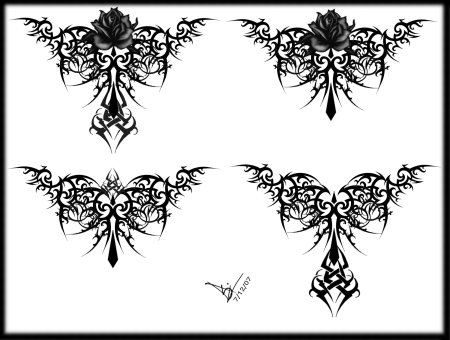 Тату Готика трайбл