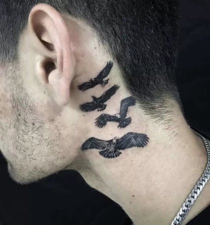 Тату на шее мужские