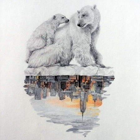 Тату Медведица с медвежатами эскиз