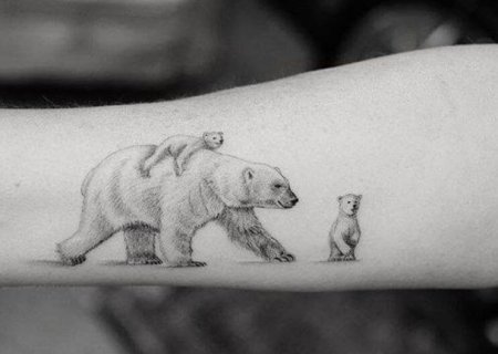 Белый медведь эскиз тату