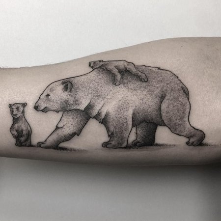 Эскиз тату Медвежонок