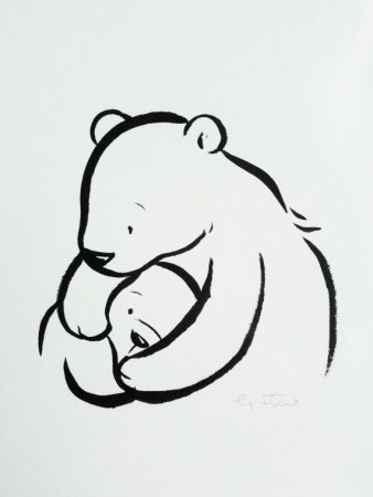 Тату медведь с медведицей