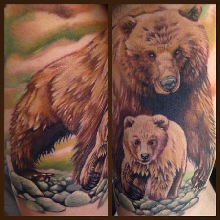 Маленькое тату медведя